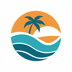 tropical island with palm trees