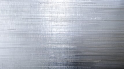 Modern Brushed Aluminum Surface with Linear Texture and Reflective Quality in Cool Silver Tones