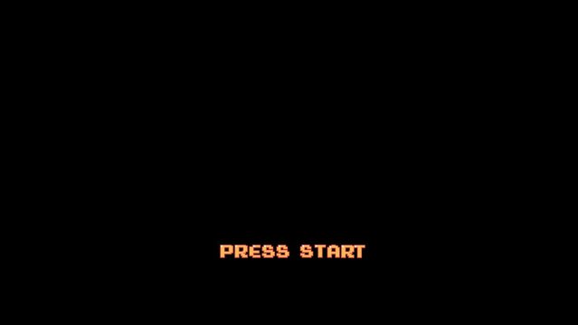 Text "Press Start" pixel art For use in alpha video design, .pixel art .8 bit game.retro game.