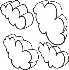 Simple contour clouds with 3D volume.