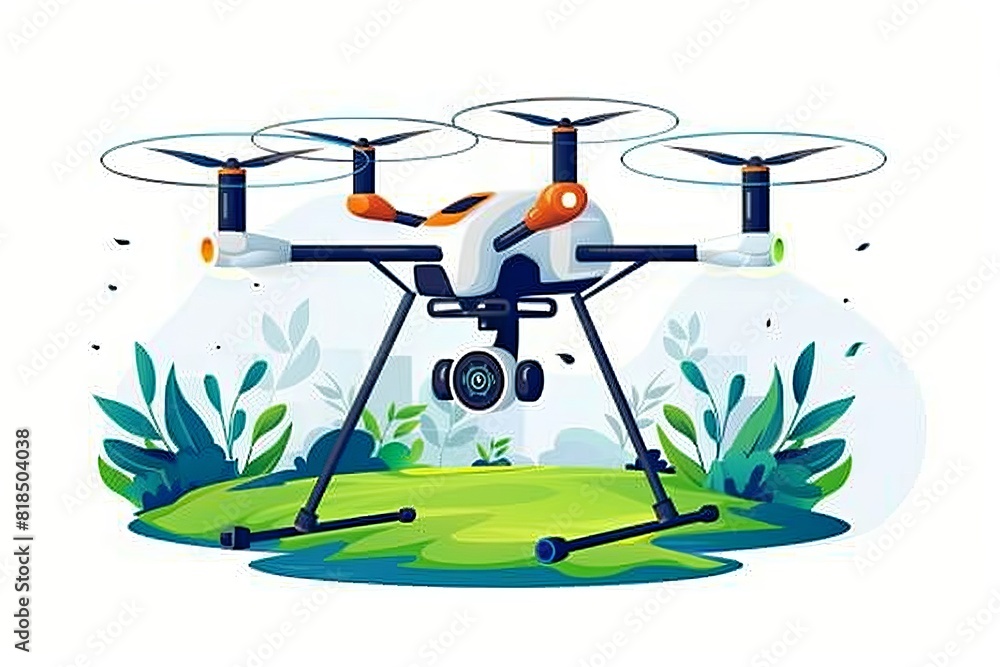 Poster remote farming operations utilize drones with structured vehicle designs and precision agriculture f