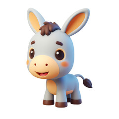 3d illustration of donkey cartoon character