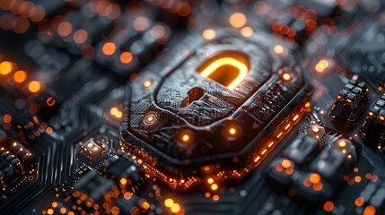 black and gold secure padlock shield shaped password security identification by safe technology for privacy and confidential data network.stock immage