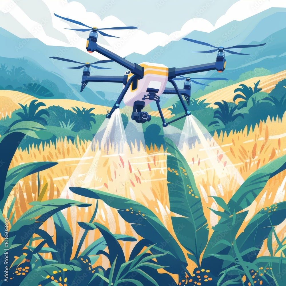 Poster drone technology and precision agriculture integrate structured vehicles and monitoring systems for 