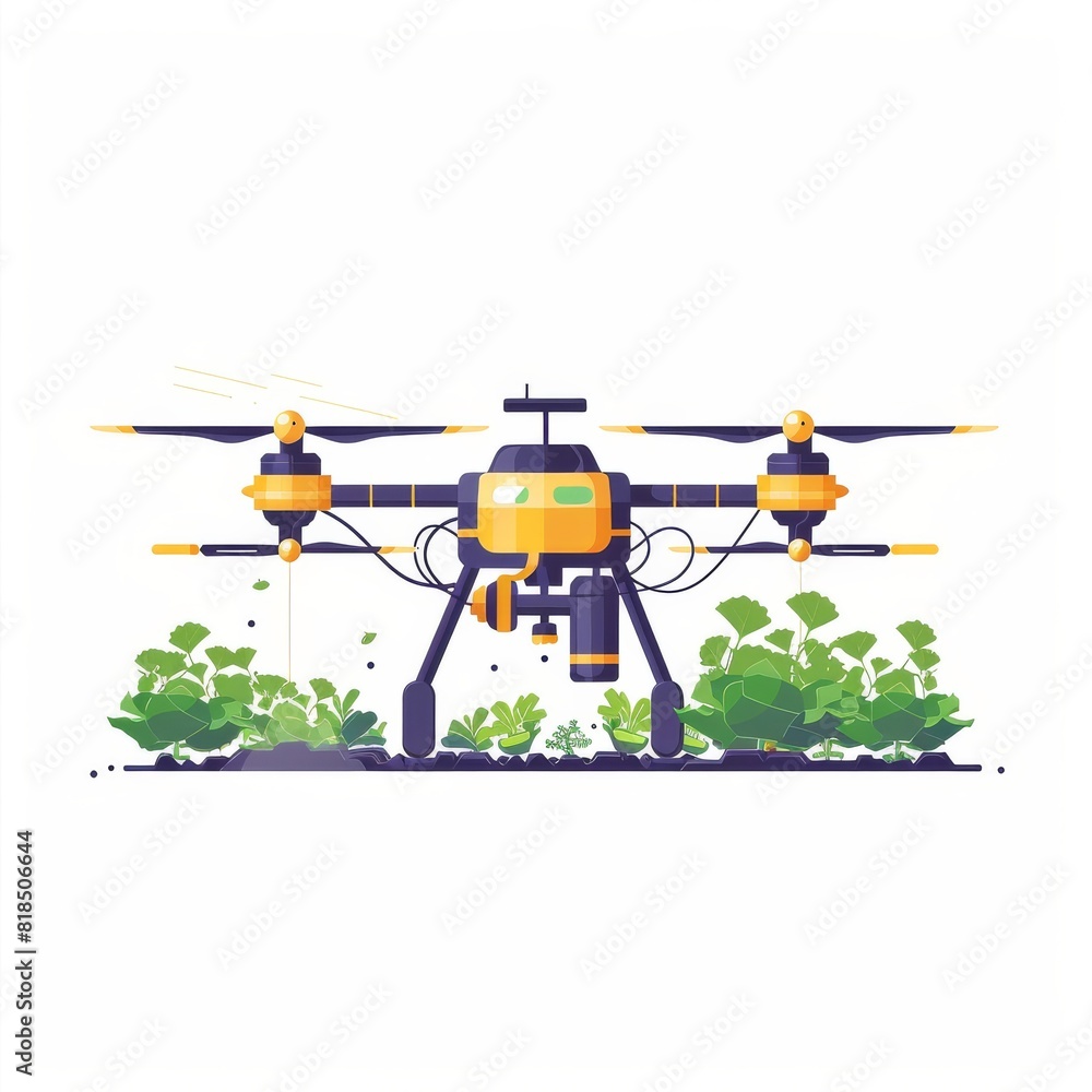 Poster advanced, sustainable agriculture technology powers smart drones with bluetooth to efficiently monit