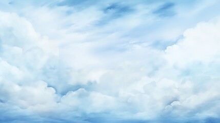 Blue clouds watercolor painting background