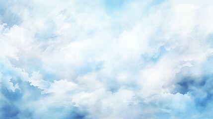 Blue clouds watercolor painting background