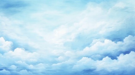 Fototapeta premium Blue clouds watercolor painting background