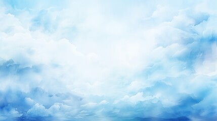 Fototapeta premium Blue clouds watercolor painting background