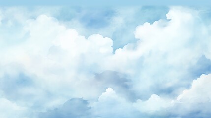 Obraz premium Blue clouds watercolor painting background