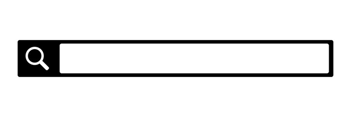 Internet black search bar with copy space. 
