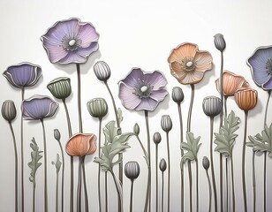 poppies - flower for cards, mom and birthday - colorful