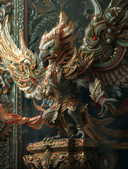 Naklejka premium Garuda, a literary animal, shows a creative and charismatic culture
