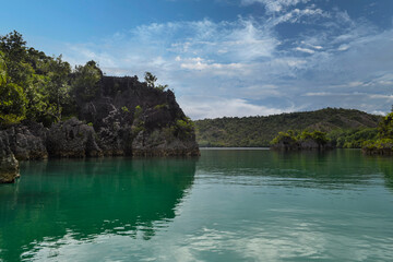 The landscape image of the archipelago of Raja Ampat, Southwest Papua, Indonesia.