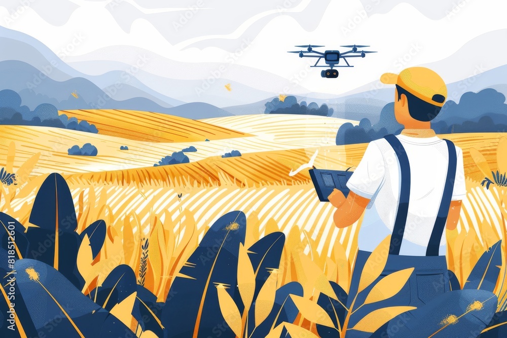 Poster agricultural drones and uavs enhance precision agriculture with efficient crop monitoring and protec