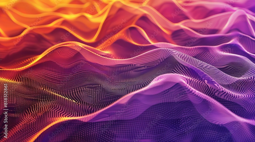 Poster vibrant grainy gradient background luminous purple and orange color waves noise texture abstract hea