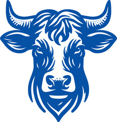 Fototapeta premium cow head vector, Cow silhouette. Cow vector illustration. Black cow and domestic milk cows. Farm animals, livestocklivestock