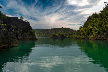 The landscape image of the archipelago of Raja Ampat, Southwest Papua, Indonesia.