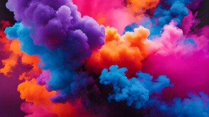 Celebration in the Sky - Multicolored Smoke Explosion for a Joyful Event 