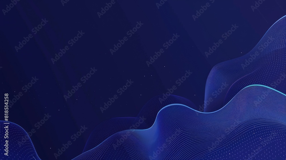 Poster blue and black abstract background with waves aig51a.
