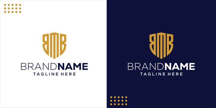 Creative BMB Letter Logo With Shield Shape, Design Inspiration, Illustration, vector