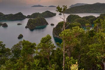 The landscape image of the archipelago of Raja Ampat, Southwest Papua, Indonesia.