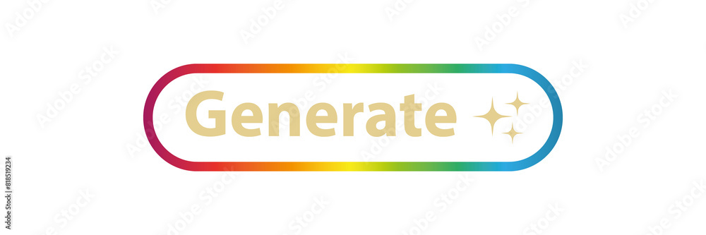 Poster generate ai button. llm artificial intelligence icon. machine learning generator. generate text and 