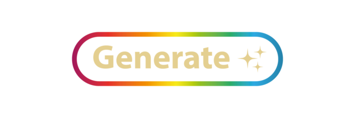 Generate AI button. LLM artificial intelligence icon. Machine learning generator. Generate text and image by pressing button prompt. Magic stars sign. Brain assistant in chat. Vector illustration.