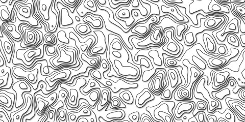 Black and white abstract topology topography line map vintage vector background.