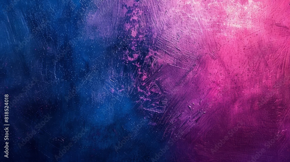 Poster magenta and deep blue gradient with grainy texture abstract glowing background design