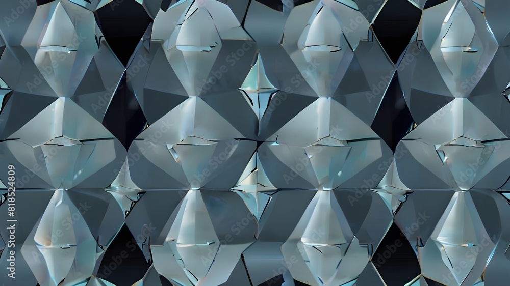 Poster seamless light blue op art trilateral hexagonal pattern vector generative ai