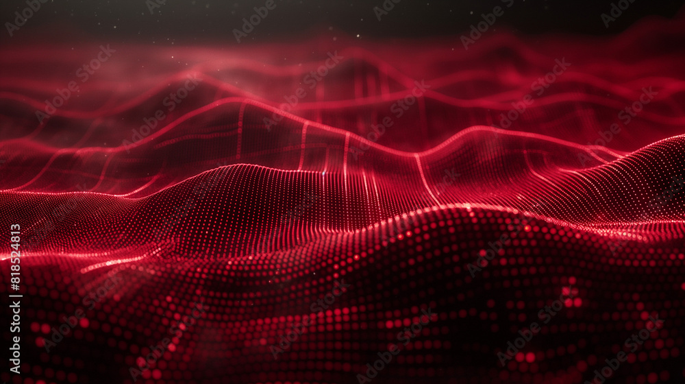 Poster abstract background with glowing red lines.
