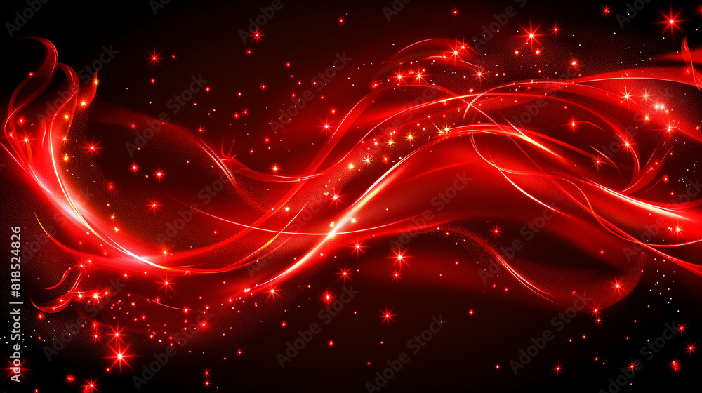 Poster abstract background with glowing red lines.