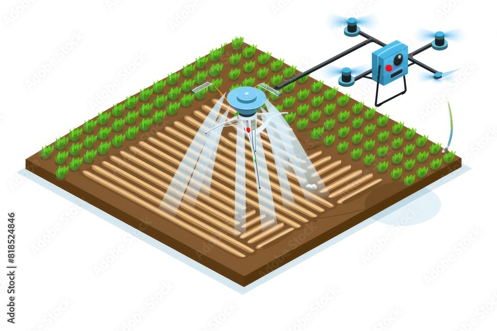 Poster smart drones transform modern farming with precise aerial applications for fertilizing and crop spra