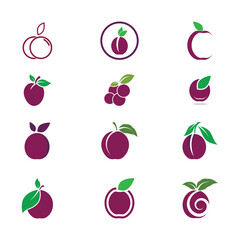 Plum logo vector template and symbol
