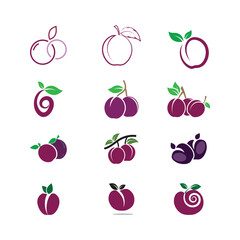 Plum logo vector template and symbol