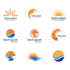 Sun logo vector template symbol design