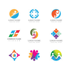 Community, network and social logo people design