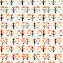 Midcentury modern floral endless pattern. Organic summer gender neutral 70s matisse wallpaper. 