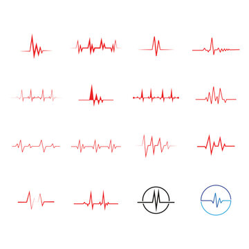 Pulse line ilustration logo vector template