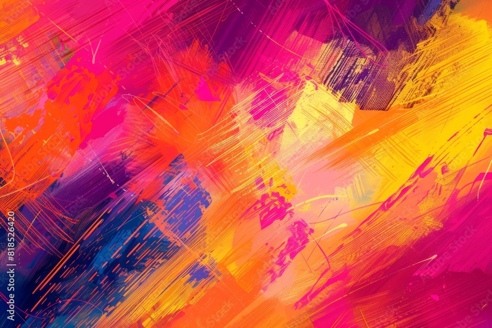 Poster an abstract background with colorful splashes and brushstrokes