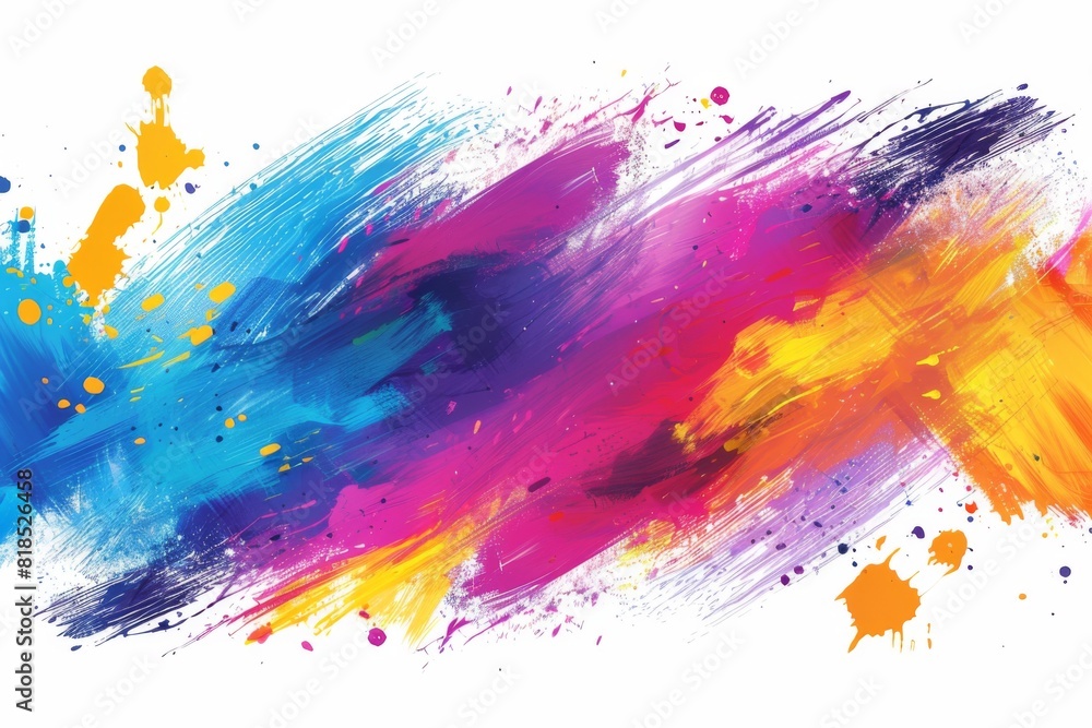 Poster an abstract background with colorful splashes and brushstrokes