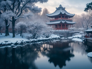 japanese temple in the morning