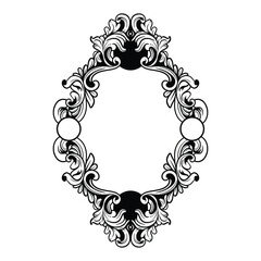 vector black and white ornate vintage frame