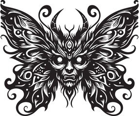 Evil Butterfly Tattoo vector Design