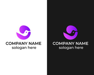 Modern O bird icon logo design template vector design