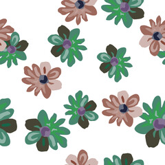 Charming seamless floral pattern with daisies in pastel hues, perfect for spring and summer fabric or wallpaper designs.