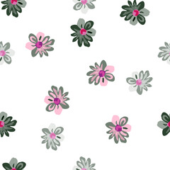 Charming seamless floral pattern with daisies in pastel hues, perfect for spring and summer fabric or wallpaper designs.