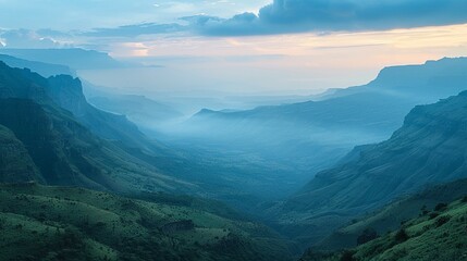 Above the Great Rift Valley, dramatic escarpments, early light , Ideogram