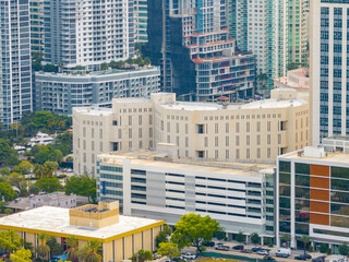 Naklejka premium Aerial photo main jail Broward County Downtown Fort Lauderdale Florida